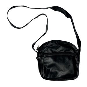 Enzo Angiolini small black leather cross body bag purse